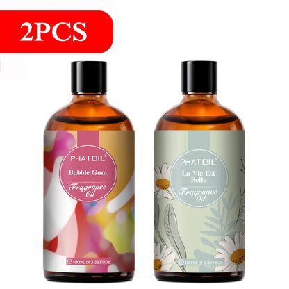 PHATOIL 100ml Fragrance Oil Coconut & Vanilla Bubble Gum Sea Breeze White Musk Aroma Fragrance Oils For Candles Soap Making