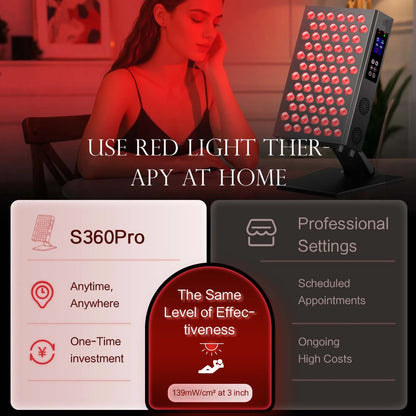 S360 pro LED Therapy Panel Red Light & near Infrared Lamp Hanging Beauty Personal Care Device for Home Use