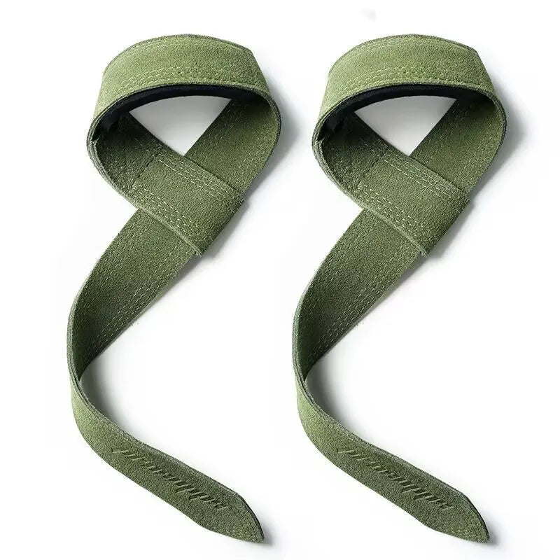 4mm Cowhide Weight lifting Wrist Straps Fitness Bodybuilding Training Gym lifting straps NonSlip Gym Grip Deadlift Pull-up