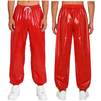 Mens Athletic Joggers Waterproof Costume Drawstring Elastic Waist Side Pockets Track Pants for Workout Gym Daily Casual Wear