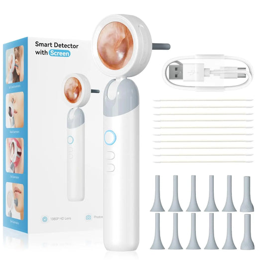 1080P Visual Ear Camera Ear Mouth Check 2M Pixels Camera Ear Wax Cleaner Camera for Ears Nose Skin Support 90° Rotating Heads