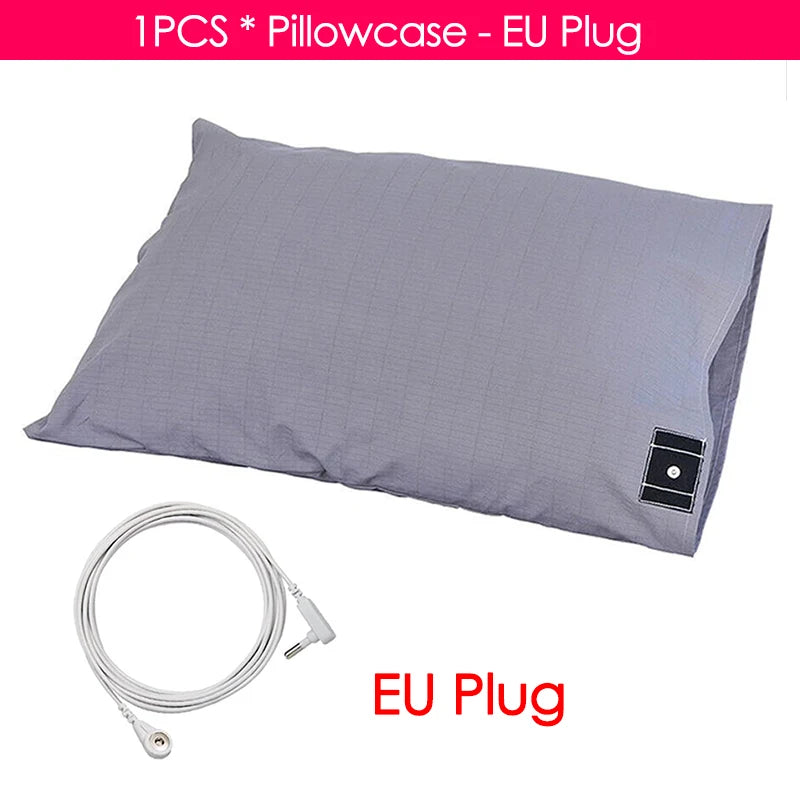 1PCS Grounding Pillowcase Earthing Pillowcase with Cord 95% Cotton And 5% Soft Silver Thread for Healing Sleep Nature Wellness