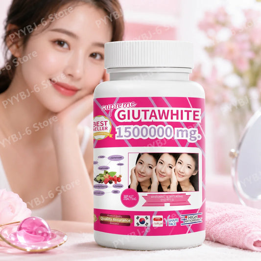 1500000mg Glutathione Capsules with Collagen Antioxidant Beauty Supplement for Skin Glow Hair Nutrition Daily Wellness Support