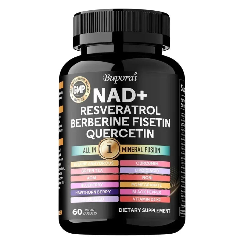 NAD Resveratrol Berberine - Improve Aging, Promotes Cardiovascular Health & Cell Health, Regulate MetabolismSupplement