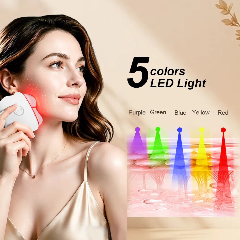 Five-color Heat Scraping Skincare Beauty Device Household Neck Beauty Massage Face Lifting Anti-aging Remove Edema Firming Skin