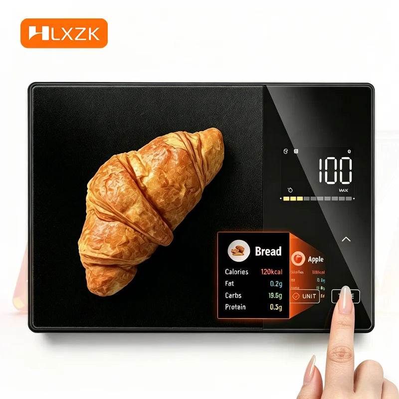 Smart Kitchen Scale Connects to Mobile App for Food Calorie Calculation Fitness Weight Loss Body Management,11 Lb / 5kg