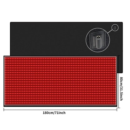 Full Body Red Light Mat 71x31inch Large Infrared LEDs Blanket 1280 660nm 850nm for Pain Relief Wellness Muscle Relax Recovery