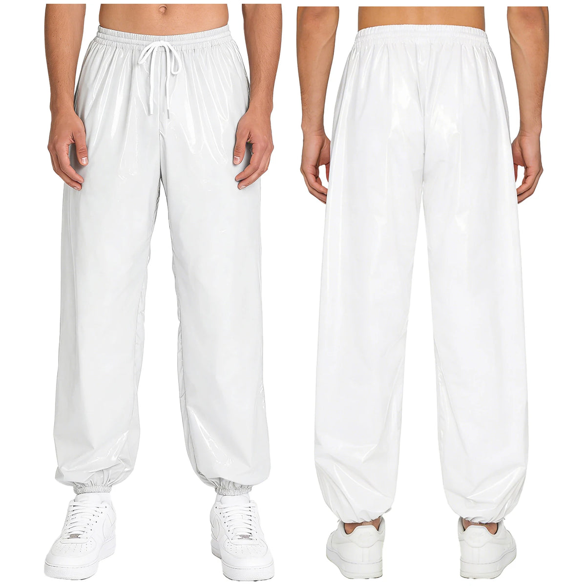 Mens Athletic Joggers Waterproof Costume Drawstring Elastic Waist Side Pockets Track Pants for Workout Gym Daily Casual Wear