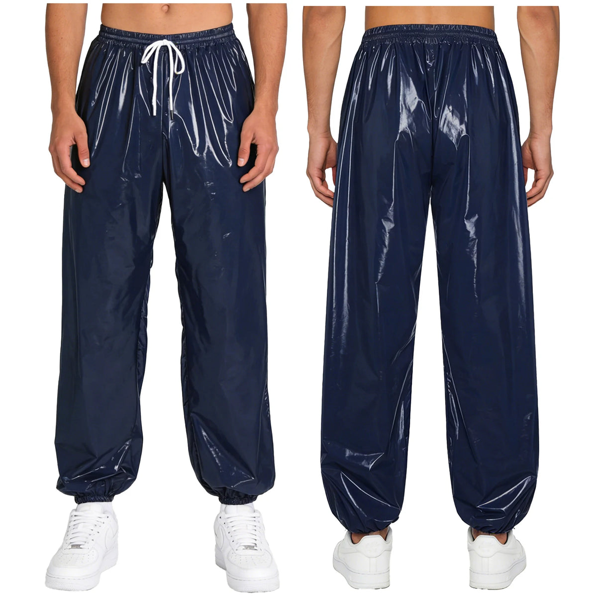 Mens Athletic Joggers Waterproof Costume Drawstring Elastic Waist Side Pockets Track Pants for Workout Gym Daily Casual Wear