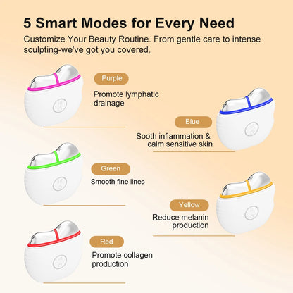 Five-color Heat Scraping Skincare Beauty Device Household Neck Beauty Massage Face Lifting Anti-aging Remove Edema Firming Skin