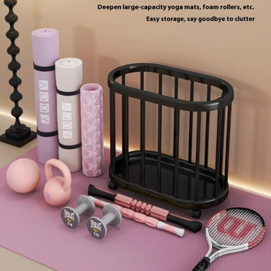 Multi Functional with Wheels Storage Shelf Yoga Mat Exercise Equipment Organizer PP Material Storage Rack Kitchen Organizers