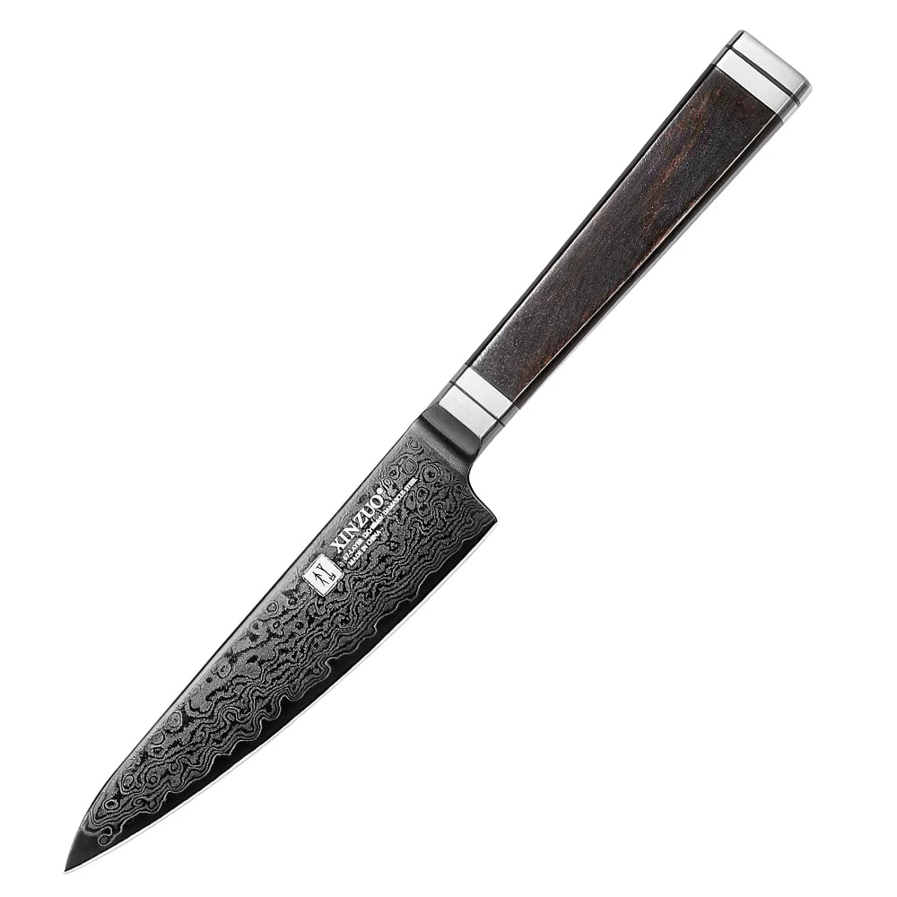 XINZUO Professional 1-5 Piece Damascus Knife Set Original Design Black Titanium Plating Blade And Classic Japanese Handle