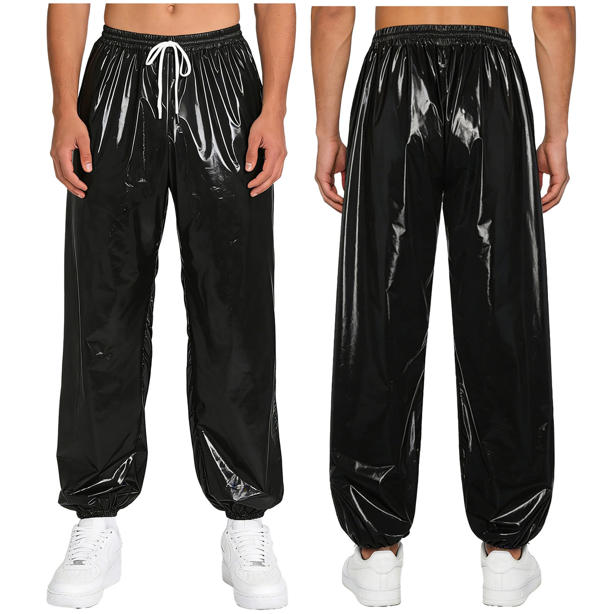 Mens Athletic Joggers Waterproof Costume Drawstring Elastic Waist Side Pockets Track Pants for Workout Gym Daily Casual Wear