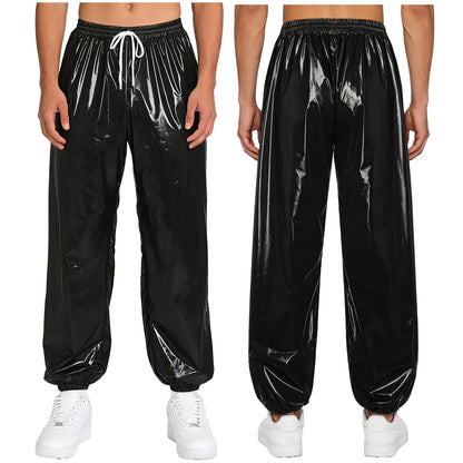 Mens Athletic Joggers Waterproof Costume Drawstring Elastic Waist Side Pockets Track Pants for Workout Gym Daily Casual Wear