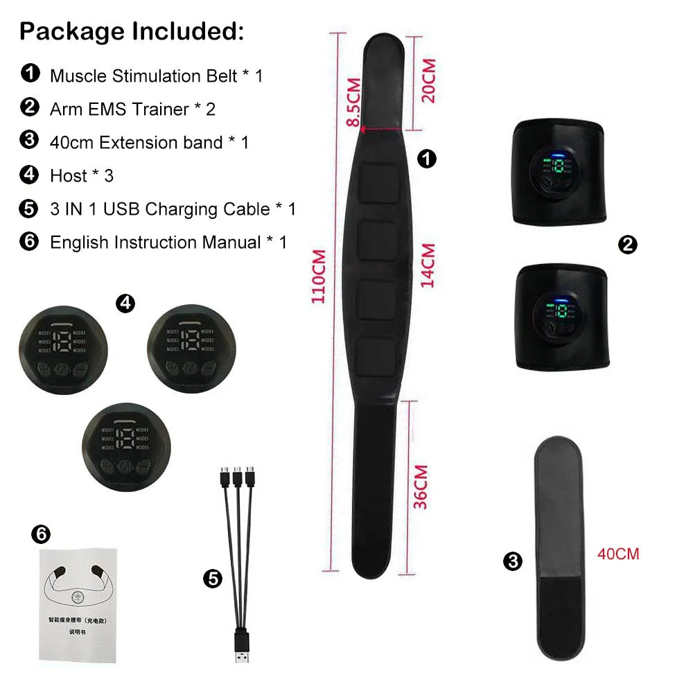 EMS intelligent fitness belt set, body shaping and weight reducing abdominal patch, fitness equipment, abdominal equipment set