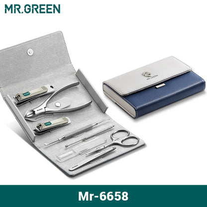 MR.GREEN Fashionable Manicure Set 8pcs Personal Care Tool Kits Nail Clippers Pedicure Sets Eyebrow Tweezer Cuticle Hair Scissors
