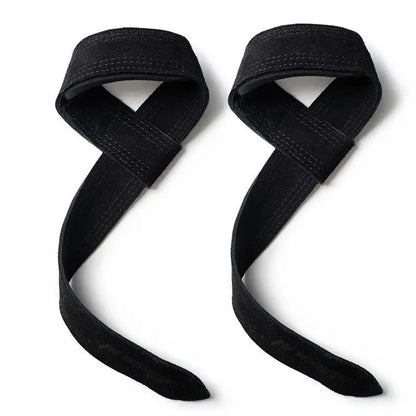 1Pair 4mm Cowhide Weight lifting Wrist Straps Fitness Bodybuilding Training Gym lifting straps NonSlip Gym Grip Deadlift Pull-up