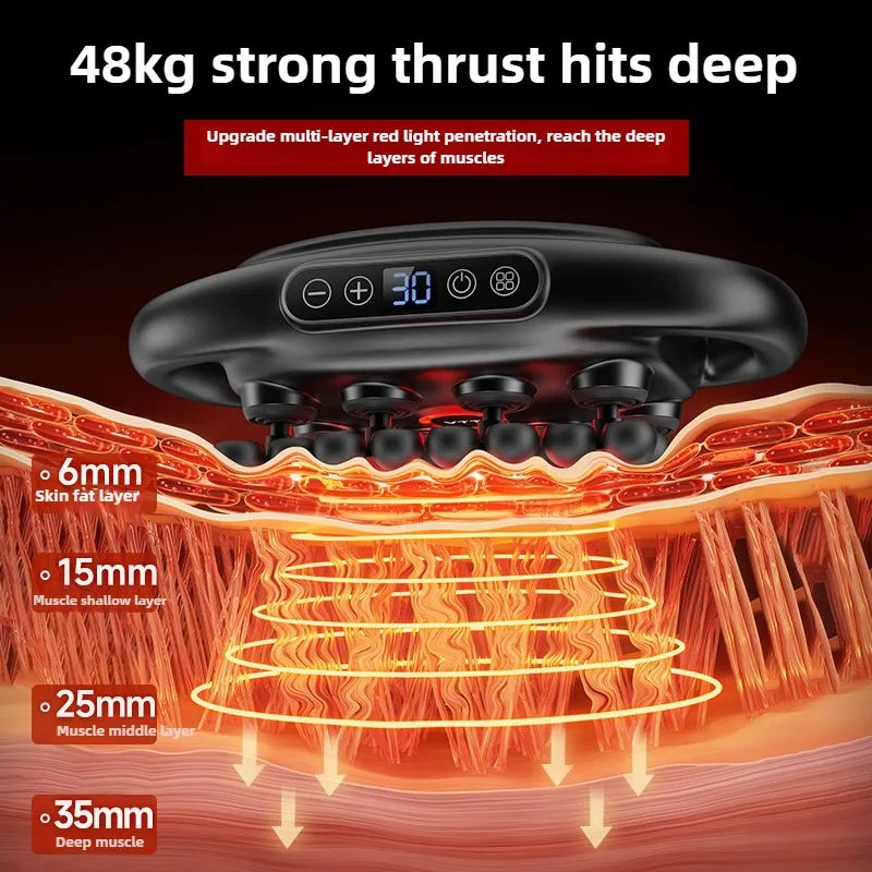 32 Massage Heads Massage Gun Deep Tissue Muscle Professional High Quality Wireless Frequency Vibration Red Light Masajeador