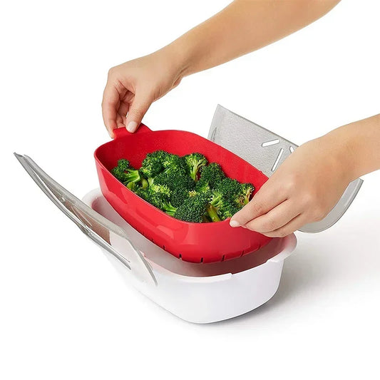 2025 Steam Case Plastic Steamer With Lid Microwave Oven Steamer For Steamed Bread Bun Dumpling Fish Kitchen Tools Cooking Tools