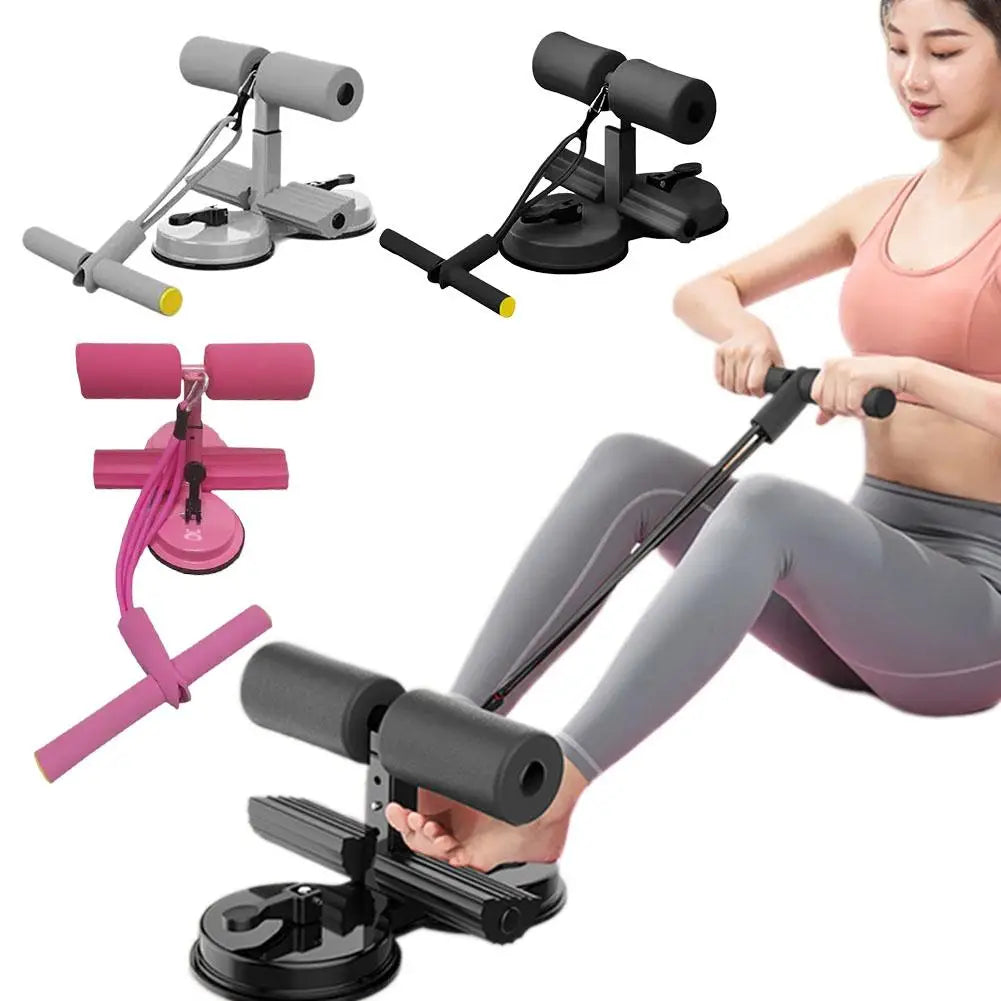 Sit-up Assistant Bar with Resistance Band Indoor Abdominal Core Training Sit-up Foot Holder with Dual Suction Cups Home Gym Exer