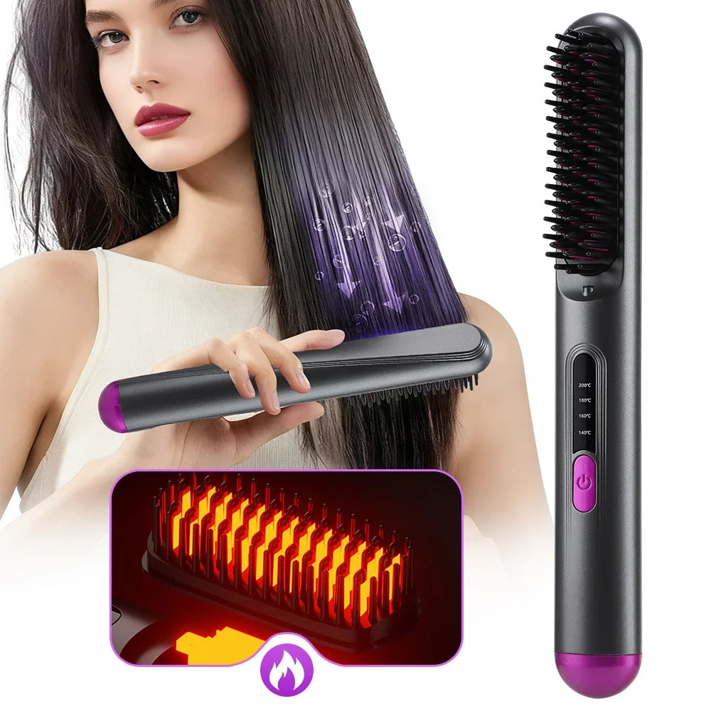 Electric Hot Comb Hair Straightener Quick Heated Comb Anti-Scalding Styling Tool  Personal Care Multifunctional Hairstyle Brush