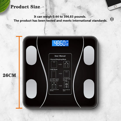 Digital Body Weight Scale Smart Wireless Fat Scale Bathroom Weight Scales for Body Composition Analyzer with Smartphone App