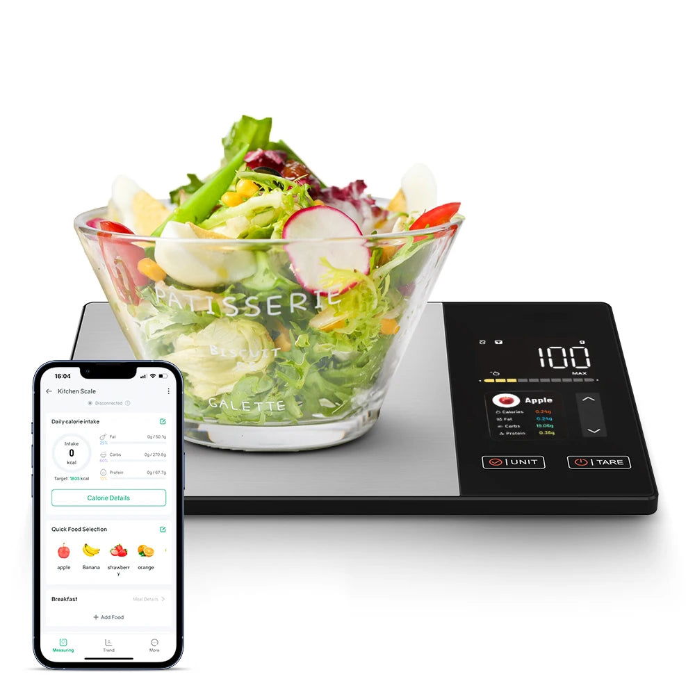 Smart Kitchen Scale with APP Food Calorie & Nutrition Calculator Digital Food Scale 5kg/1g for Weight Loss Fitness Diet