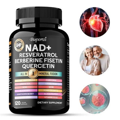 NAD Resveratrol Berberine - Improve Aging, Promotes Cardiovascular Health & Cell Health, Regulate MetabolismSupplement