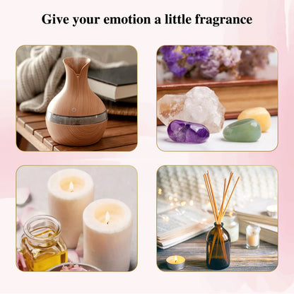 EUQEE 10ml*6pcs Essential Oil Set (Lavender Jasmine Rose Ylang Ylang Chamomile Geranium )-Pure Natural Aromatherapy Oils