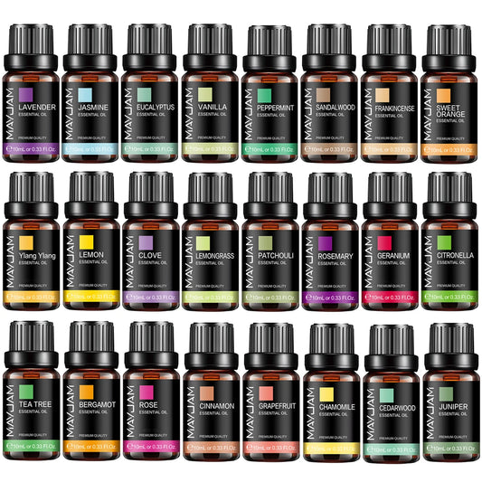 MAYJAM 10ML Essential Oil Lavender Jasmine Eucalyptus Vanilla Sandalwood Bergamot Rosemary Citronella Cinnamon Fragrance Oil