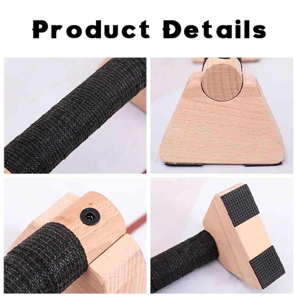 1 Pair Street Fitness Push Up Bar Thickened Handle Solid Wood Push-up Rack Triceps Non-slip Home Exercise Equipment Gym