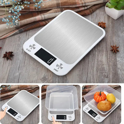 Kitchen Scale 15kg/1g Food Scale Stainless Steel Kitchen Scale Waterproof Scale Digital Food Baking Milk Vegetable Weight Scales