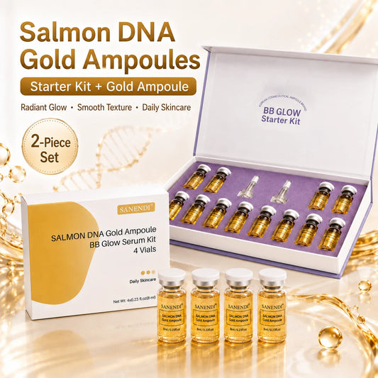 SANENDI Salmon DNA Serum BBGLOW AQUA Hyaluronic Acid Facial Care Hydration Smoothing Moisture Essence Korean Skin Care 4/12Vials