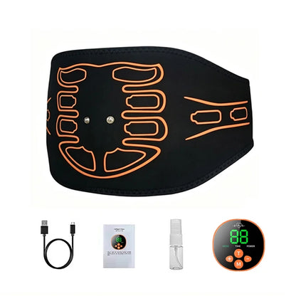 Abdominal Toning Belt Smart Abs Trainer Muscle Toner Body Waist Massager Slimming Belt Home Gym Fitness Equipment USB Recharge