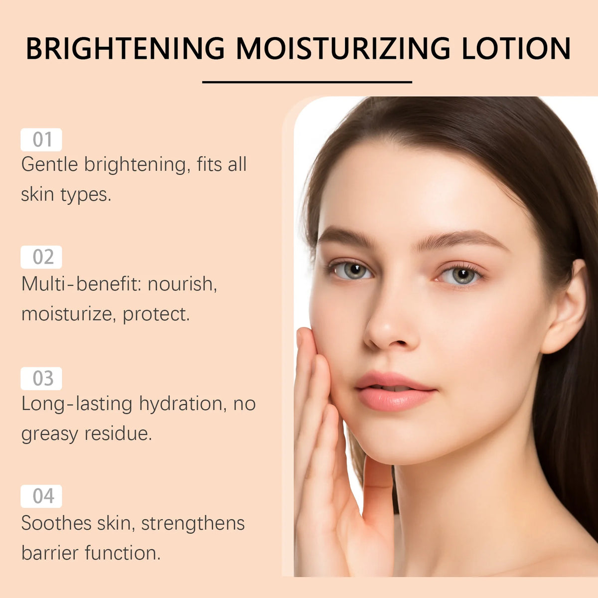 Brightening Moisturizing Lotion with Vitamin E Hydrating Glow-Boosting Face Cream Soothing Dark Spots Remover for Dull Dry Skin