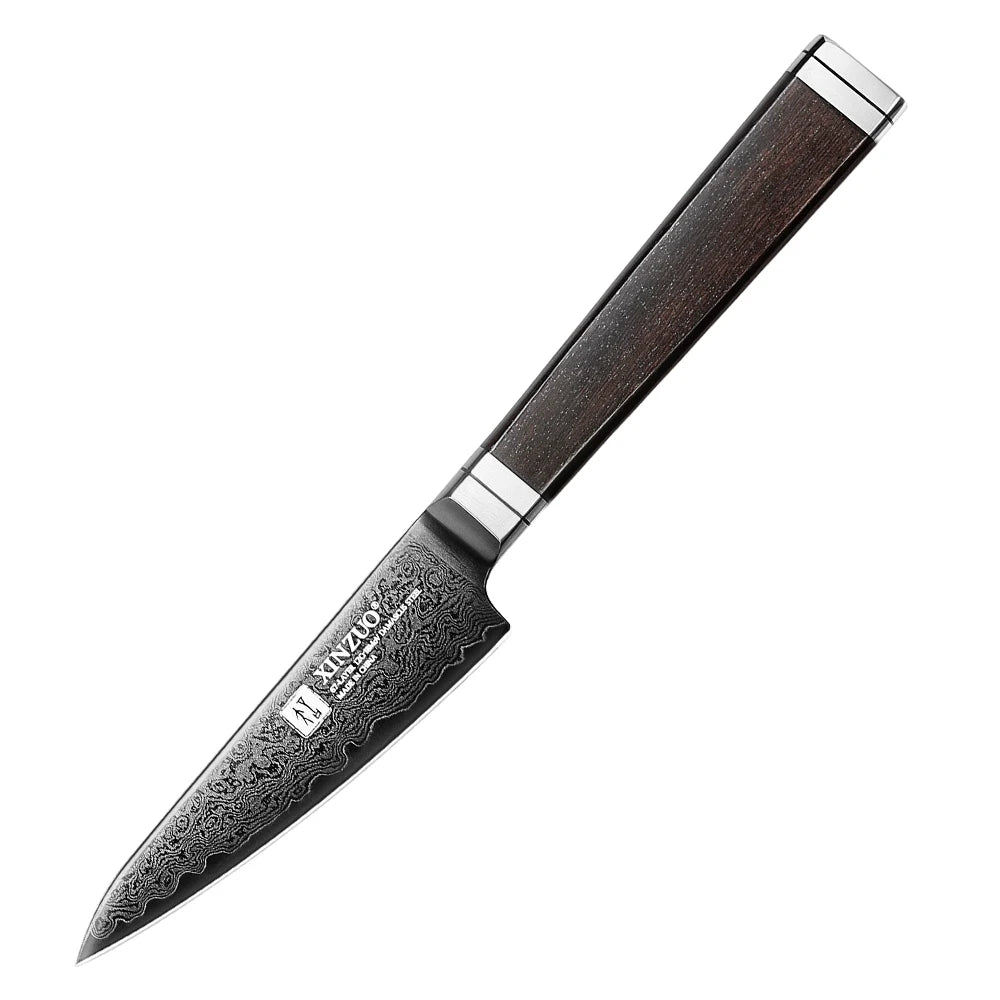 XINZUO Professional 1-5 Piece Damascus Knife Set Original Design Black Titanium Plating Blade And Classic Japanese Handle
