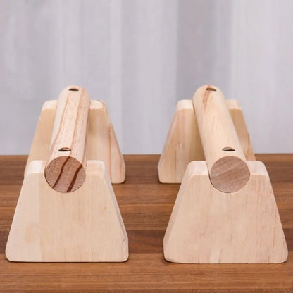 1 Pair Street Fitness Push Up Bar Thickened Handle Solid Wood Push-up Rack Triceps Non-slip Home Exercise Equipment Gym