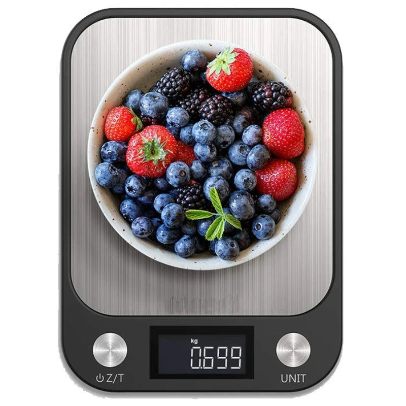 Kitchen Scale 15kg/1g Food Scale Stainless Steel Kitchen Scale Waterproof Scale Digital Food Baking Milk Vegetable Weight Scales