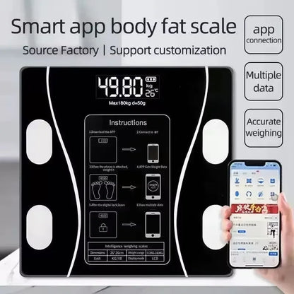 Digital Body Weight Scale Smart Wireless Fat Scale Bathroom Weight Scales for Body Composition Analyzer with Smartphone App