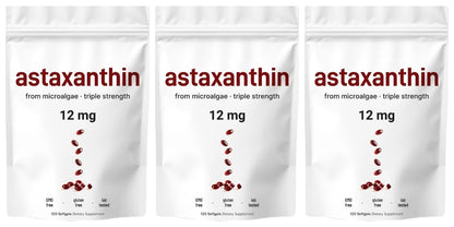 Astaxanthin 12mg Softgels 120 Capsules, Microalgae Astaxanthin with MCT Oil, Antioxidant Daily Wellness Supplement