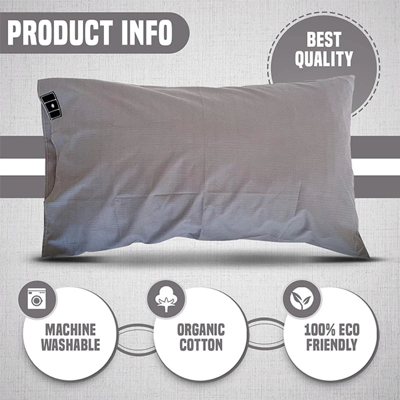 1PCS Grounding Pillowcase Earthing Pillowcase with Cord 95% Cotton And 5% Soft Silver Thread for Healing Sleep Nature Wellness