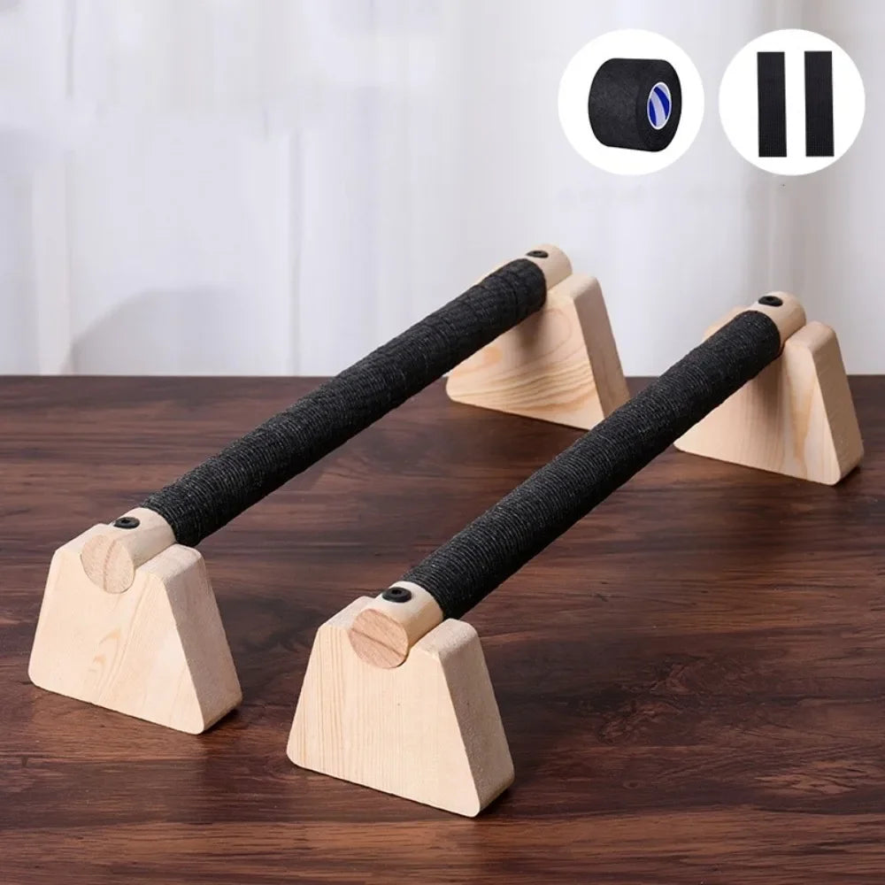 1 Pair Street Fitness Push Up Bar Thickened Handle Solid Wood Push-up Rack Triceps Non-slip Home Exercise Equipment Gym